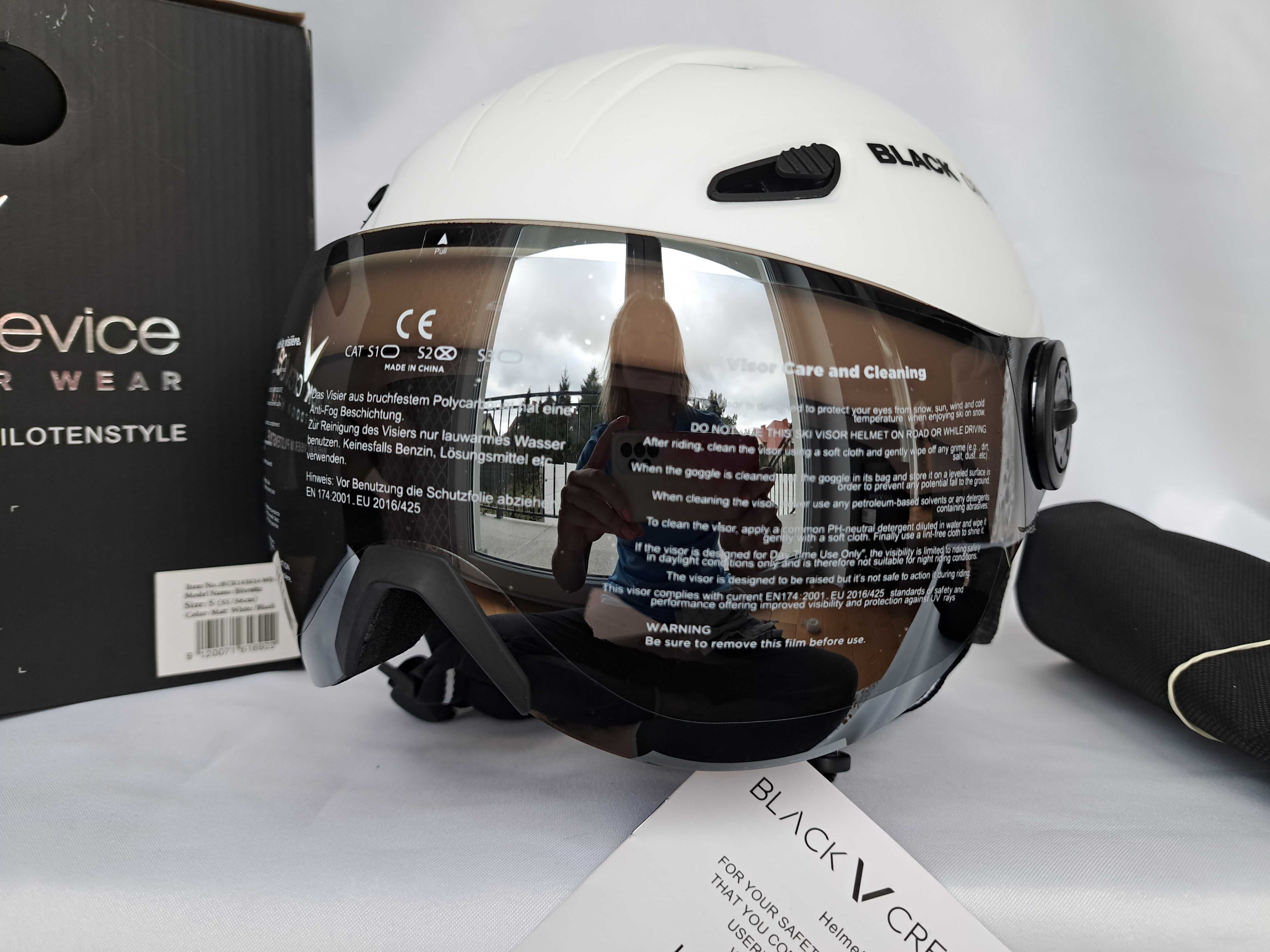 Kask narciarski Black Crevice Silvretta Matt White Black S 55-56cm
