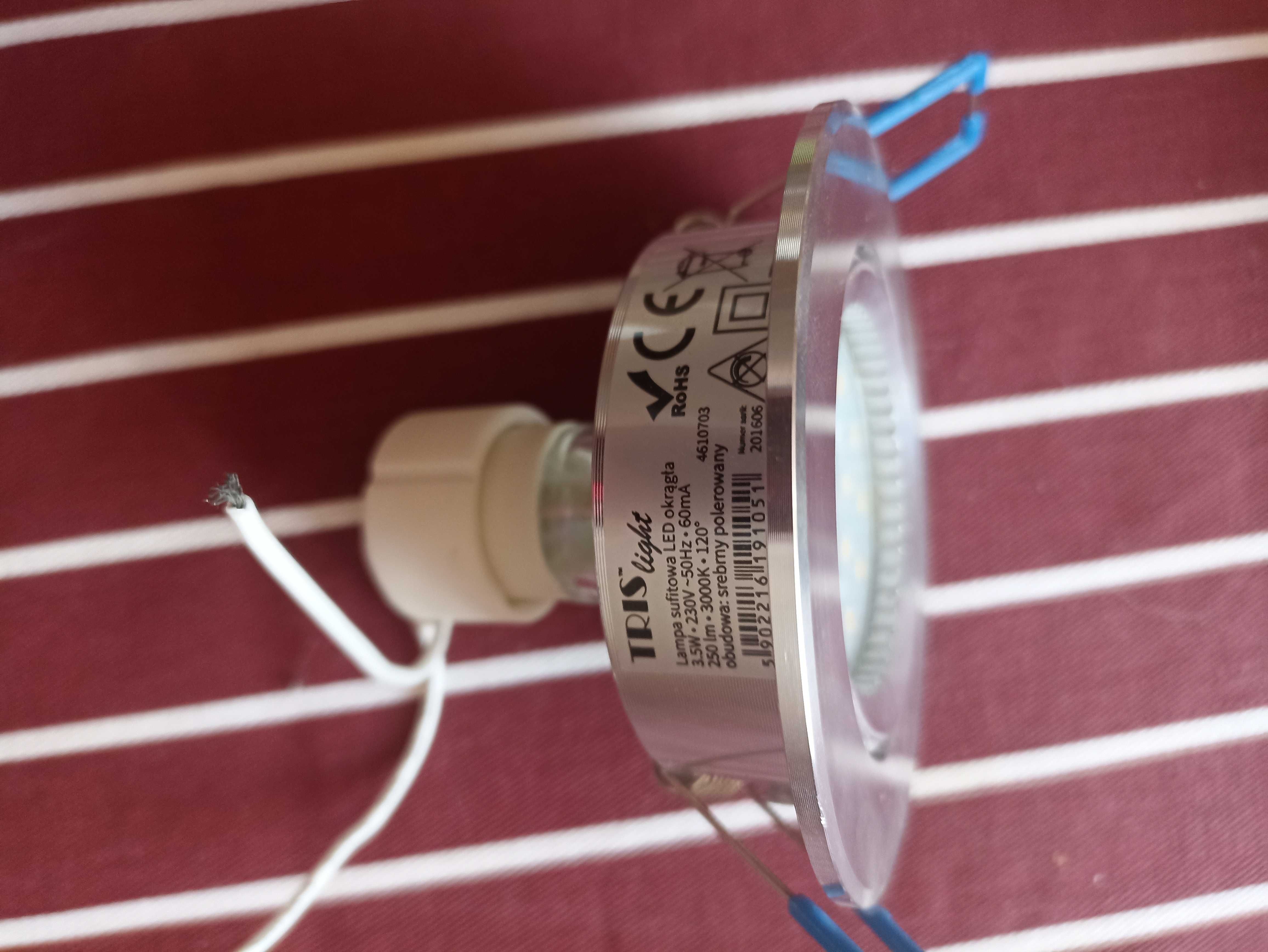 Lampa sufitowa LED okrągła srebrna polerowana