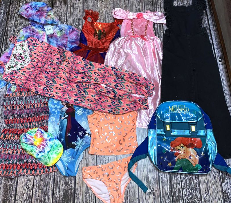 Пакет фирменных вещей для девочки 7-8 лет, 122-128 см(10 шт.)