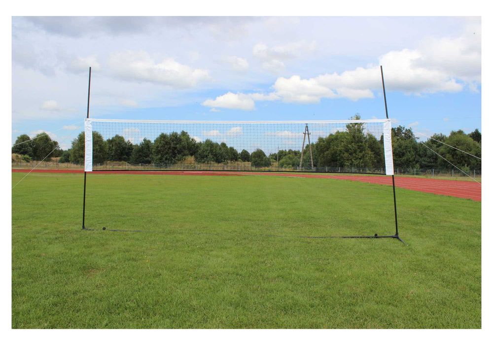 ZESTAW siatka 4m słupki kotwy do siatkówka badminton tenis zestaw 3w1