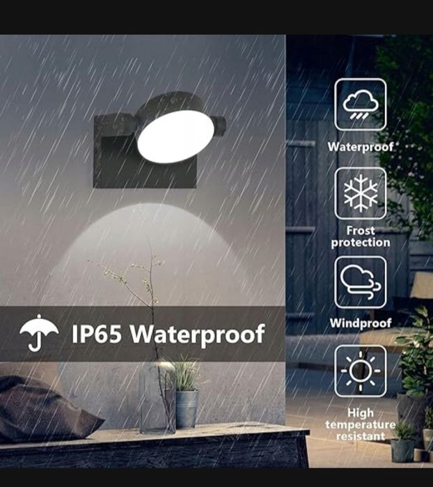 Kinkiet zewnętrzny ścienny LED 6500K IP65 obrotowy