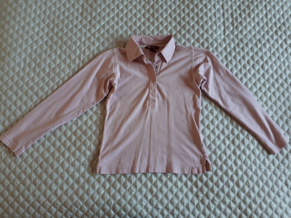 Pudrowo różowa bluzka z długim rękawem z H&M-u