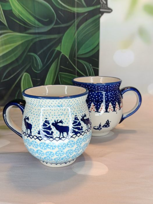 *Bolesławiec Kubek ceramiczny czeski 500 ml dwupak ceramika Bolesławie