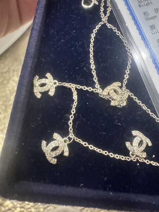 Чокер Шанель с фианитами. Распродажа