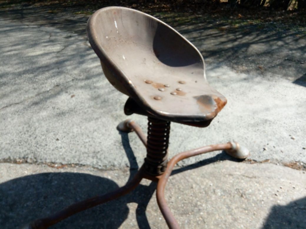Krzesło obrotowe stalowe warsztat loft vintage