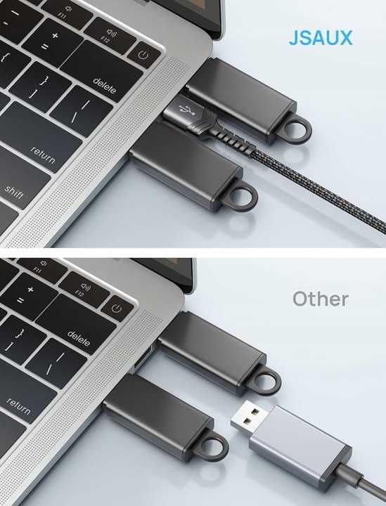 Zewnętrzna Karta Dźwiękowa Stereo JSAUX, Adapter Audio USB