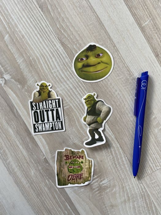 Смешные Наклейки Шрек в блокнот стикеры Shrek стикерпак Шрэк