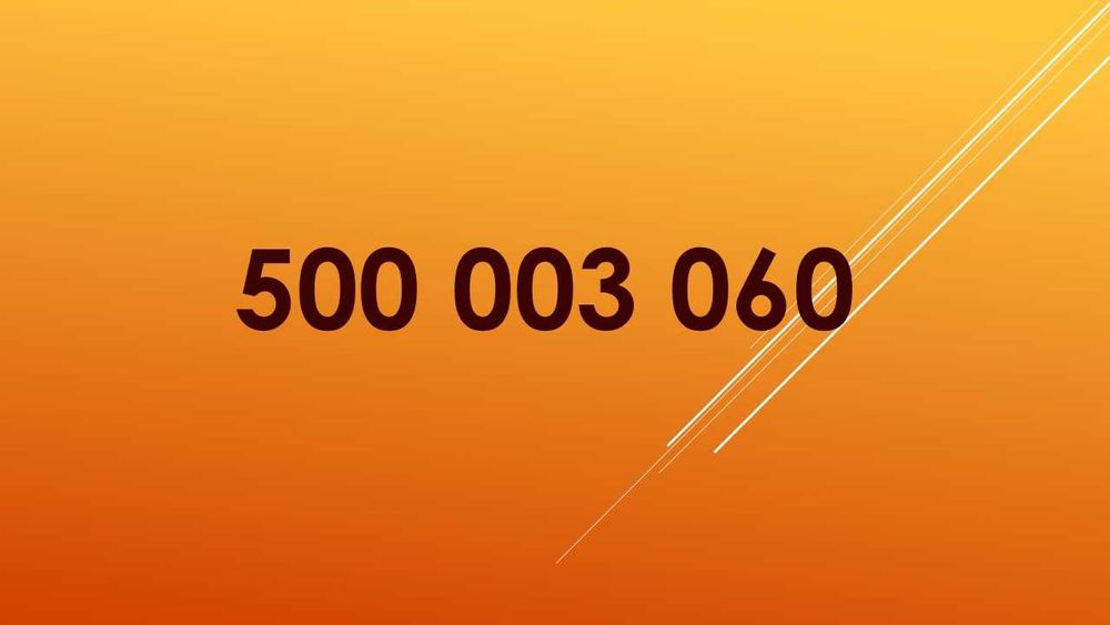 Złoty numer 500.003.060