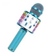 Mikrofon karaoke bezprzewodowy zabawka dla dziecka głośnik NIEBIESKI