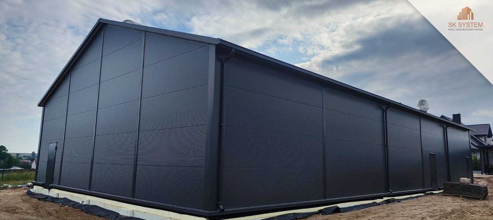 Hala 405 m2 stalowa magazyn warsztat płyta konstrukcja SK SYSTEM