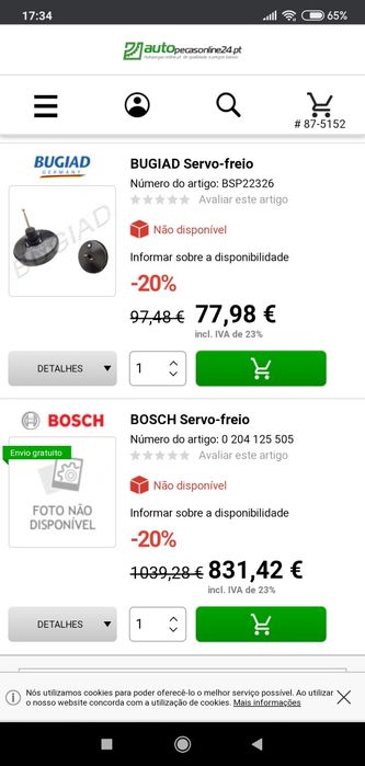 Servo freio Bosch grupo vag NOVO