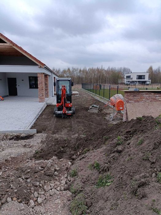 Usługi wynajem mini koparka prace ziemne brukarstwo ogrody