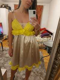 Letnia sukienka beżowo- żółta Asos rozm. M
