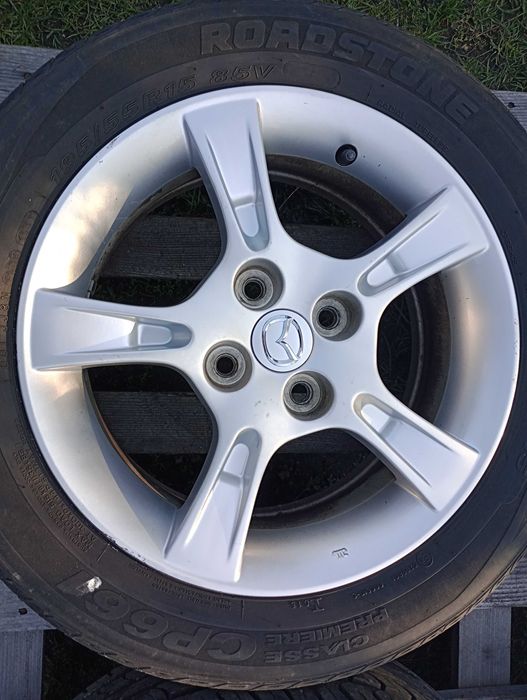 Alufelgi 15 cali 4x100 Mazda 2 Toyota Aygo Citroen C1 opony letnie