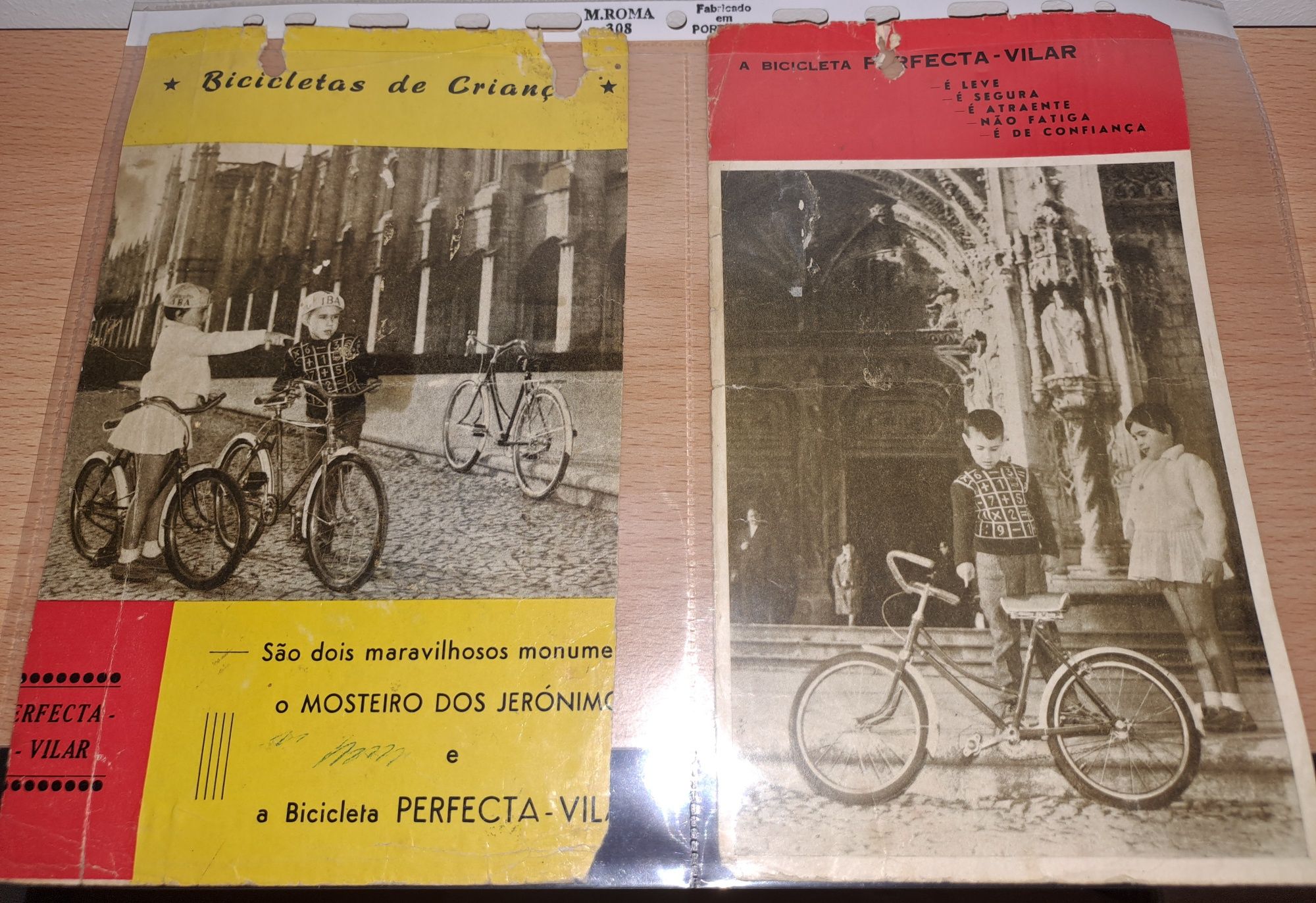 Folheto antigo de Bicicletas Criança PERFECTA - VILAR, ano de 1964.
