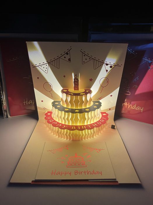 Kartka urodzinowa 3D pop-up – tort, Happy Birthday