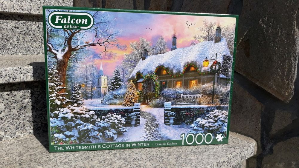 Puzzle Jumbo Falcon de luxe 1000szt Chatka dekarza zimą NOWE święta