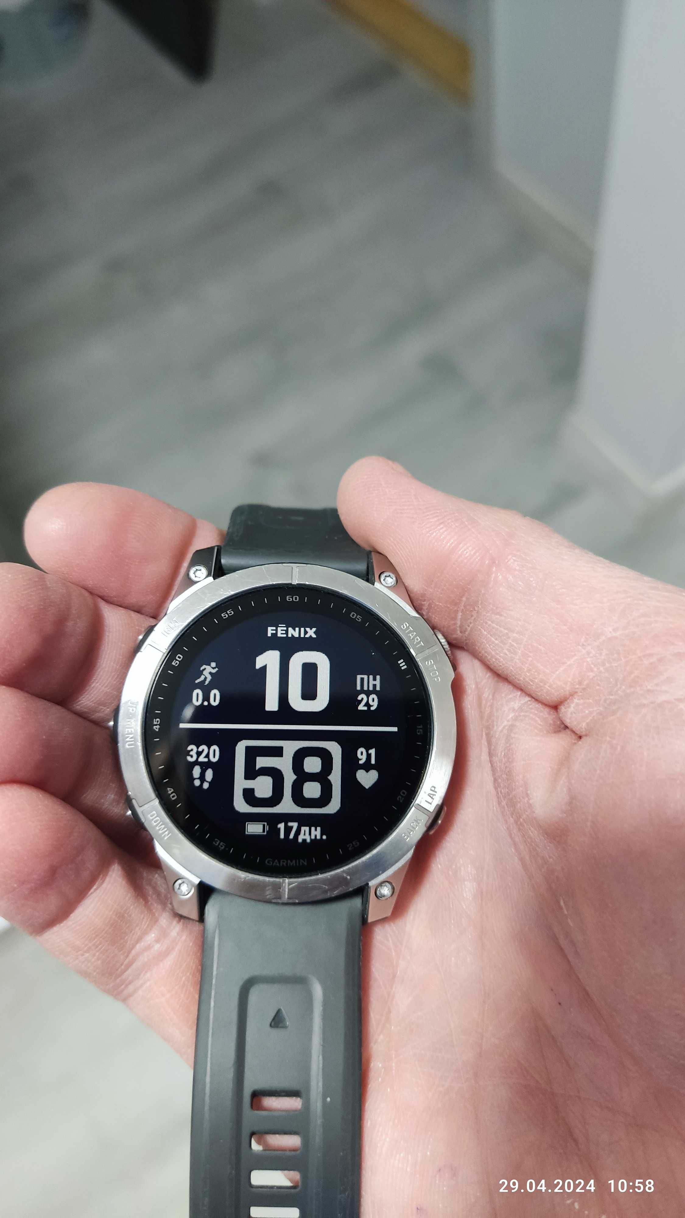 Годинник Garmin Fenix 7 Standard Edition Silver with Graphite Band