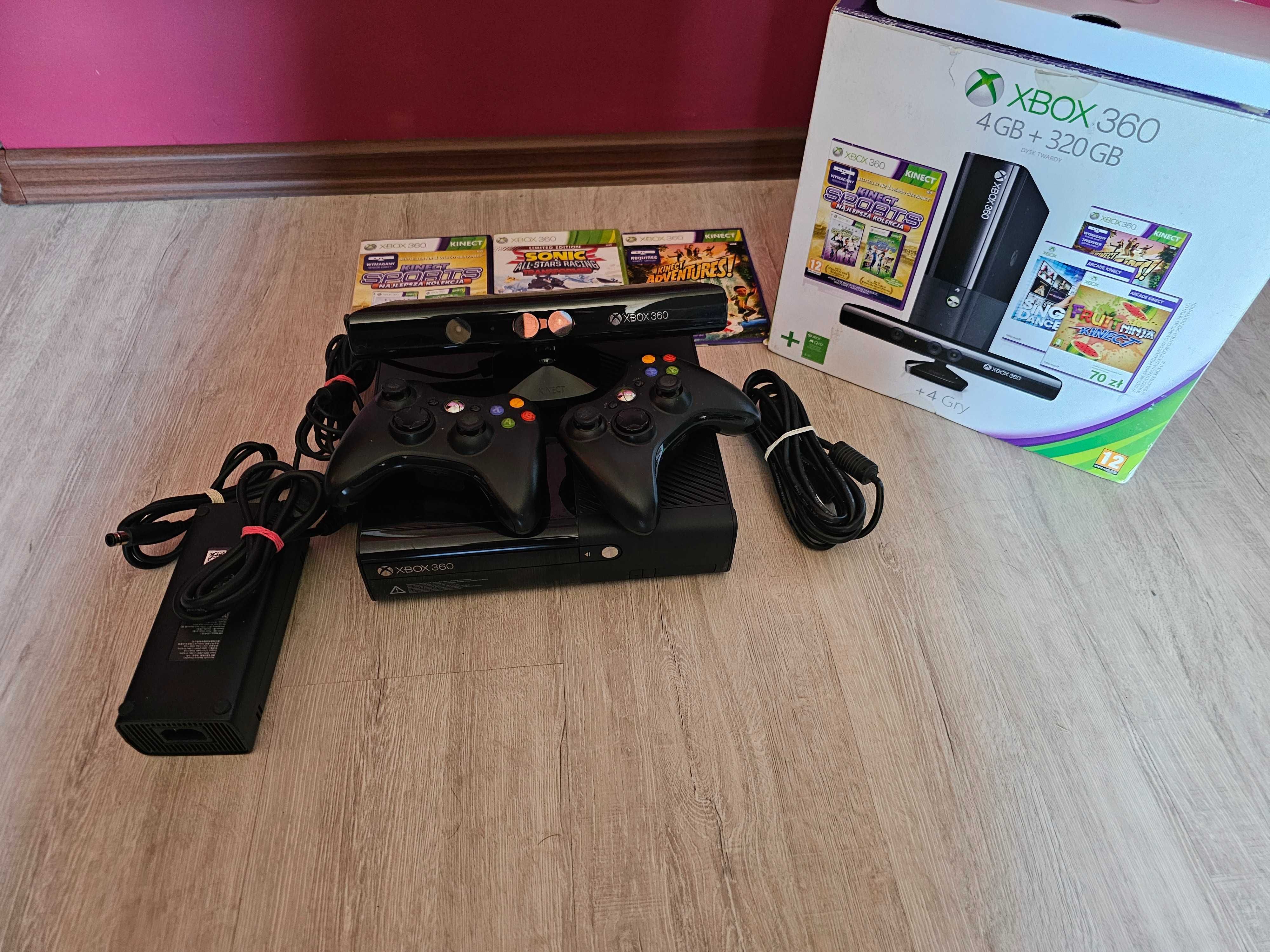 Xbox E RGH 926GB 2 pady kinect, hdmi pudełko 119 gier gotowy do gry