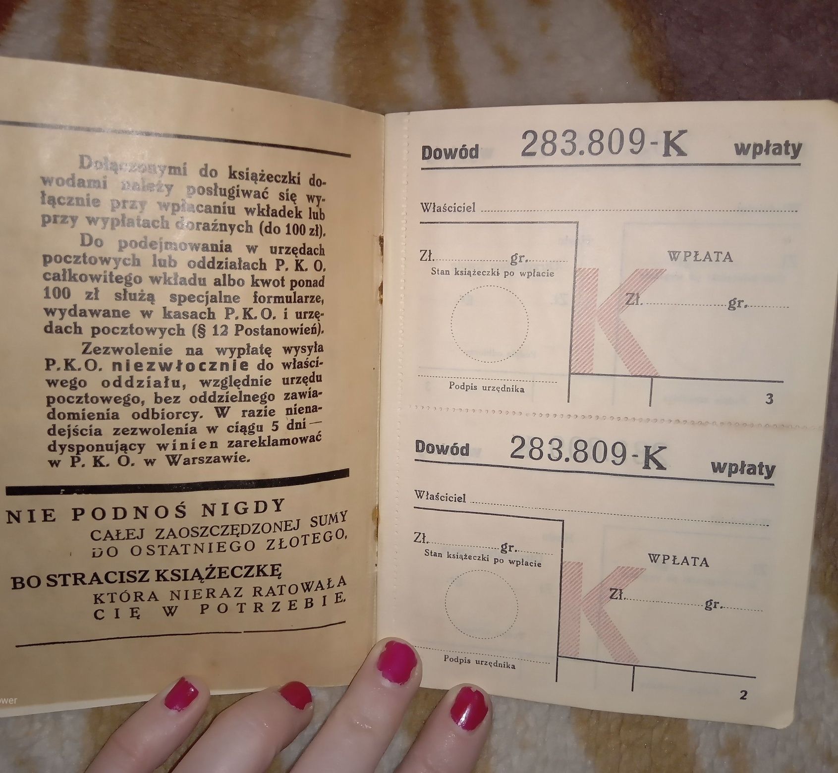 Sprzedam książeczkę oszczędnościową PKO z 1938 roku