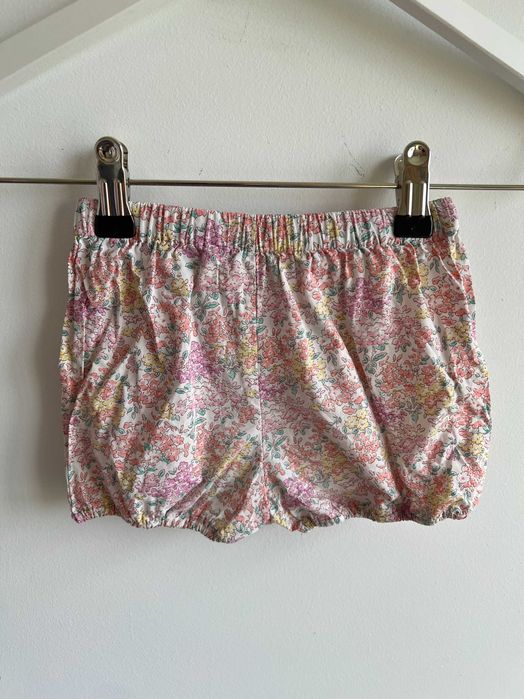 PoppyRose szorty krótkie spodenki bloomersy kwiaty bawełna 74