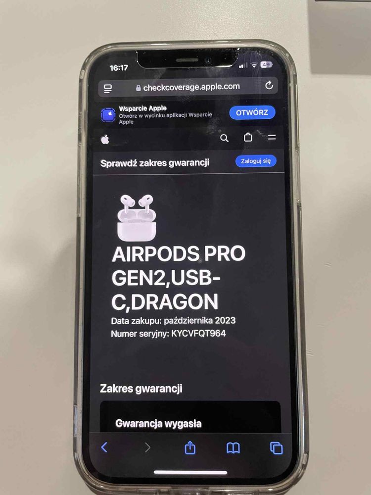 Słuchawki dokanałowe APPLE AirPods Pro II ANC Biały (Etui z USB-C)