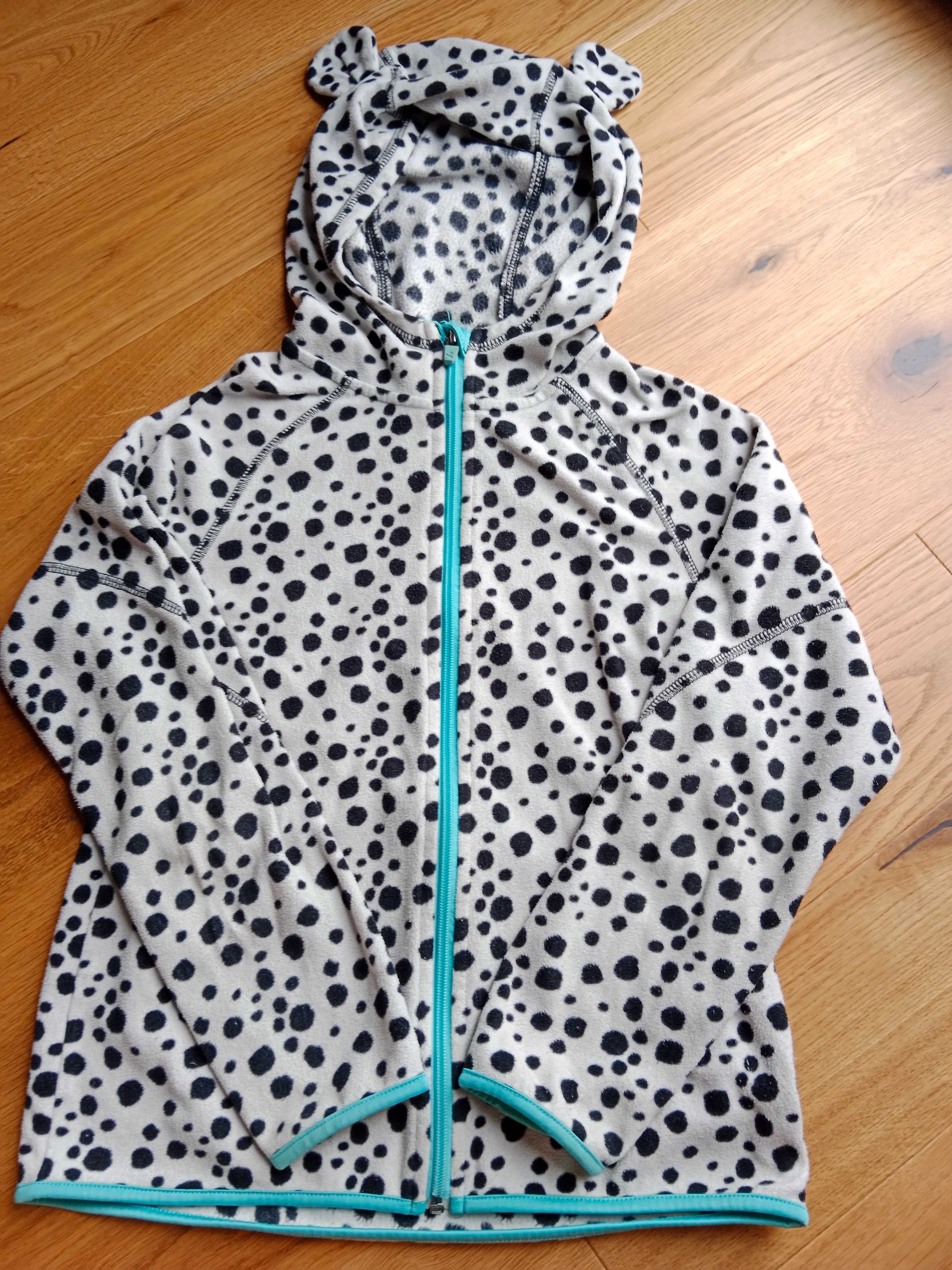 Bluza polarowa polar zapinana kaptur HM Sport krowa r. 134-140