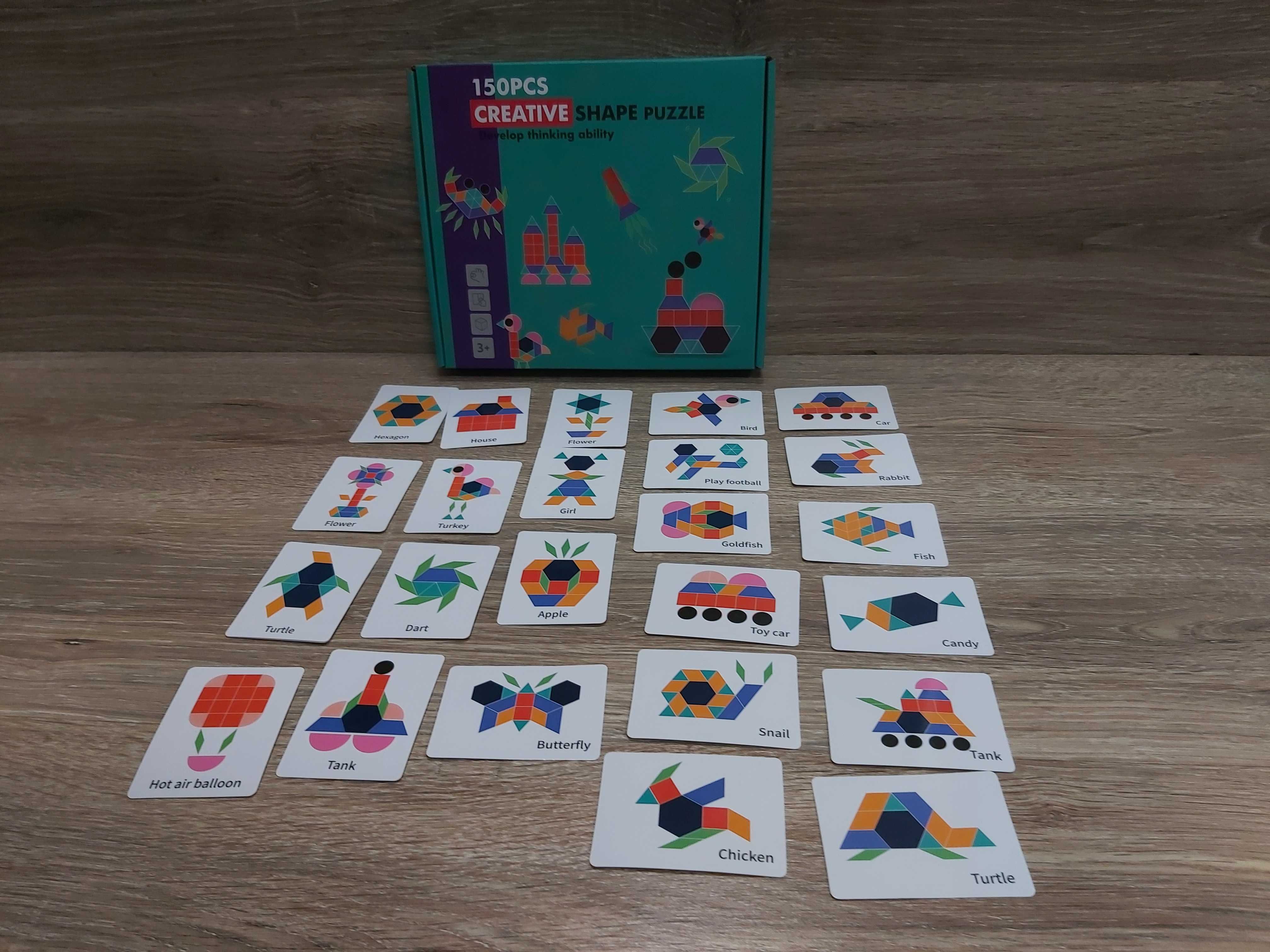 Nowa układanka edukacyjna Montessori drewniane puzzle,klocki 150 sztuk