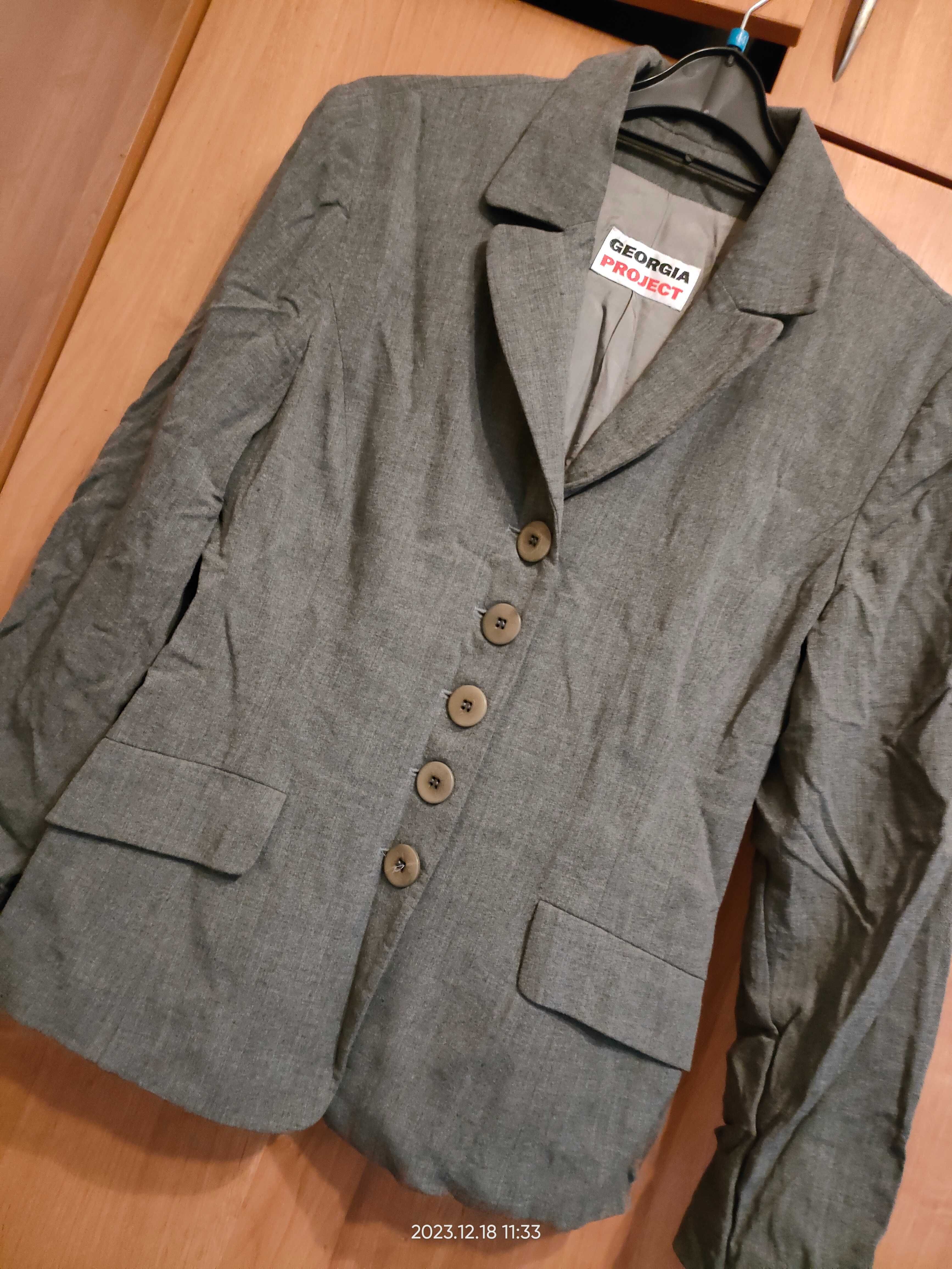 GEORGIA Project_Klasyczna, elegancka_Popielata Marynarka_40_OKAZJA