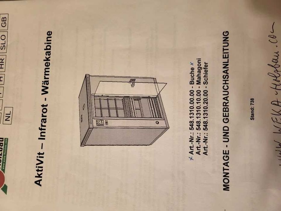 Sauna Kabina grzewcza Weka AktiVit 2os GRZEJĄ CIEPŁO ZE ŚCIANY ŚCIAN