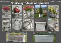 Donice ogrodowe z białego cementu