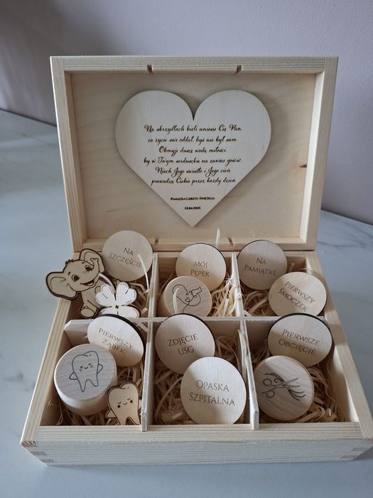 Szkatułka pudełko wspomnień prezent chrzest święty