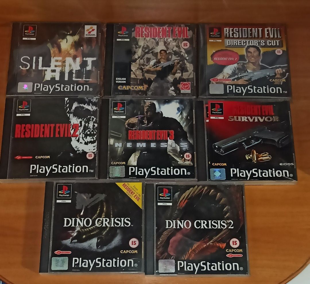 PS1 Tekken, Resident Еvil, Dino Crisis, MGS, MK, Driver, Alien, GTA