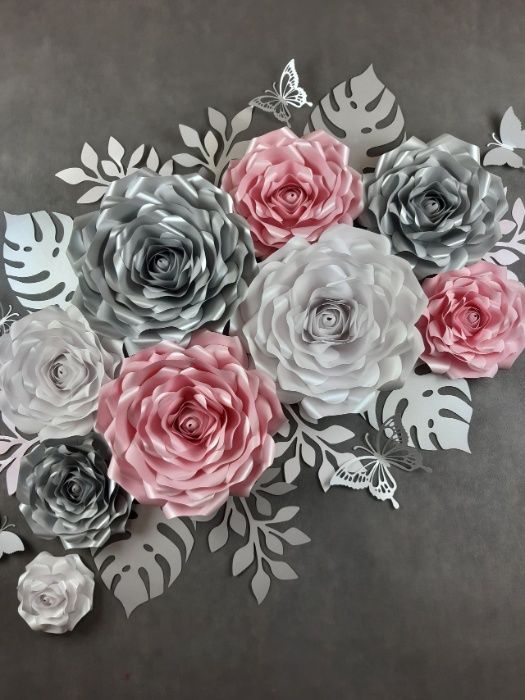 Róża 3D z papieru metalizowanego Chanel