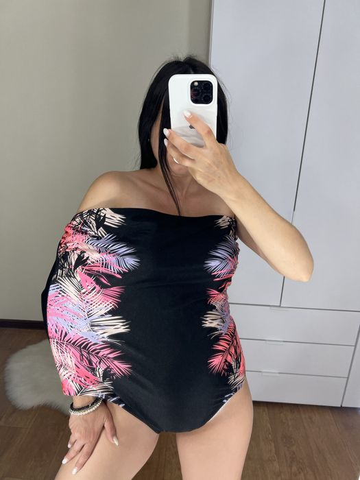 14 розмір суцільний спільний злитний купальник чорний