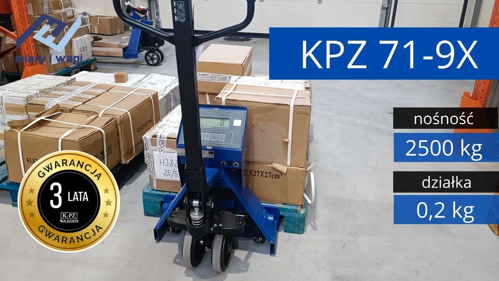 Wózek paletowy z wagą, wózek widłowy z wagą - KPZ 71-9X 2500 kg
