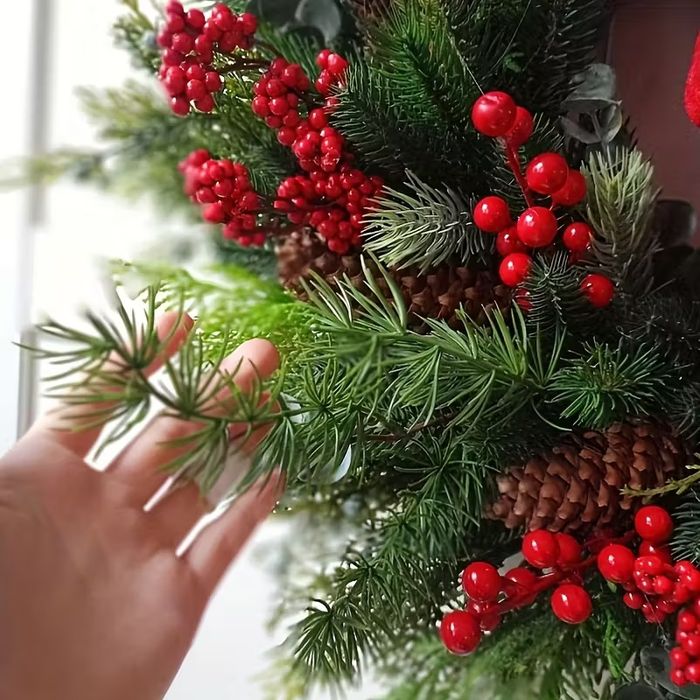 Великий різдвяний вінок,прикраса на двері, різдвяний декор, новорічний