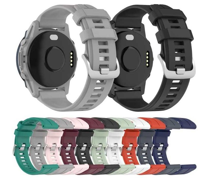 Silikonowy pasek kompatybilny z zegarkiem GARMIN kolor jasny szary