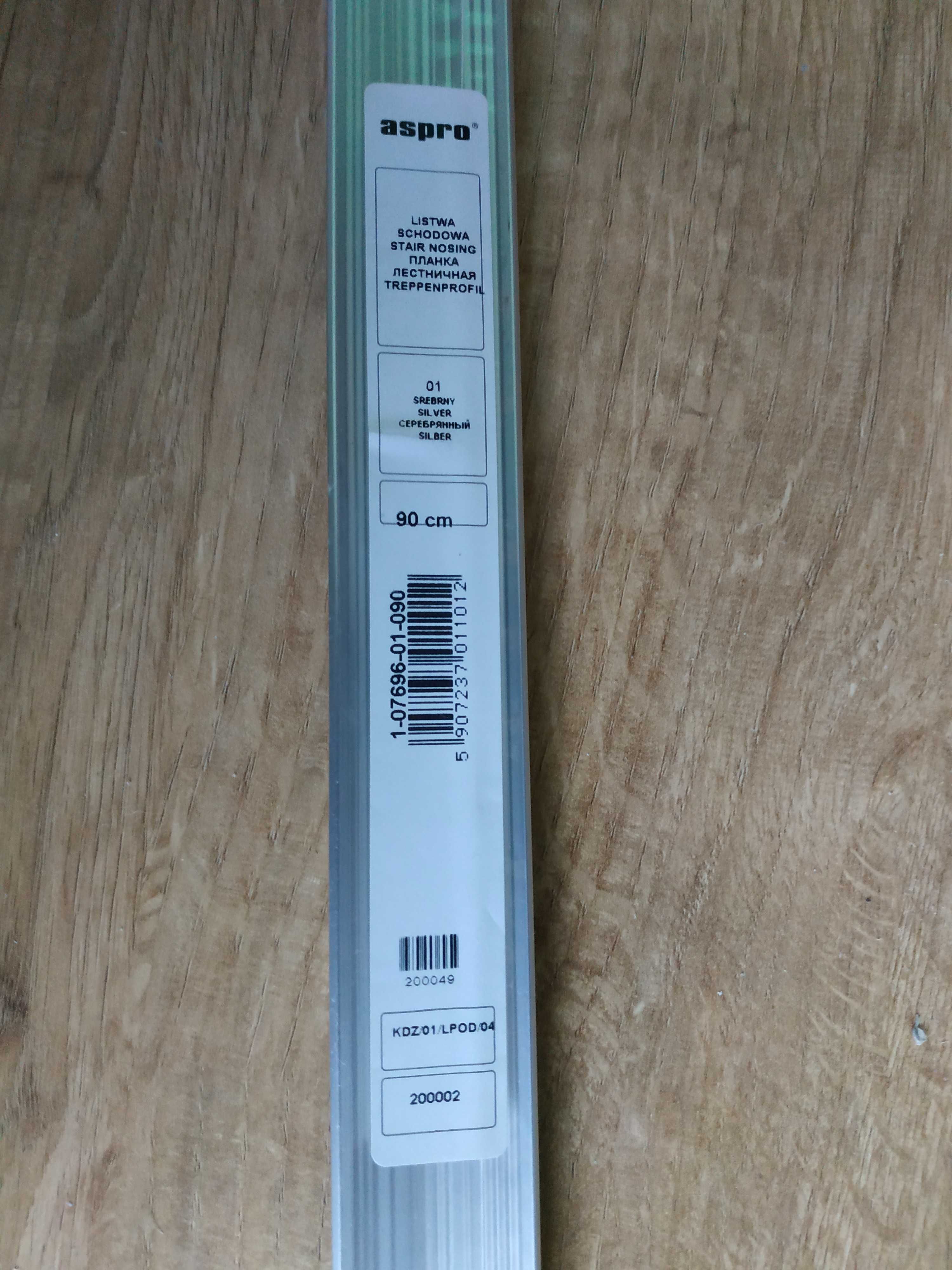 Kątownik / listwa schodowa aluminiowa srebrna 20 mm