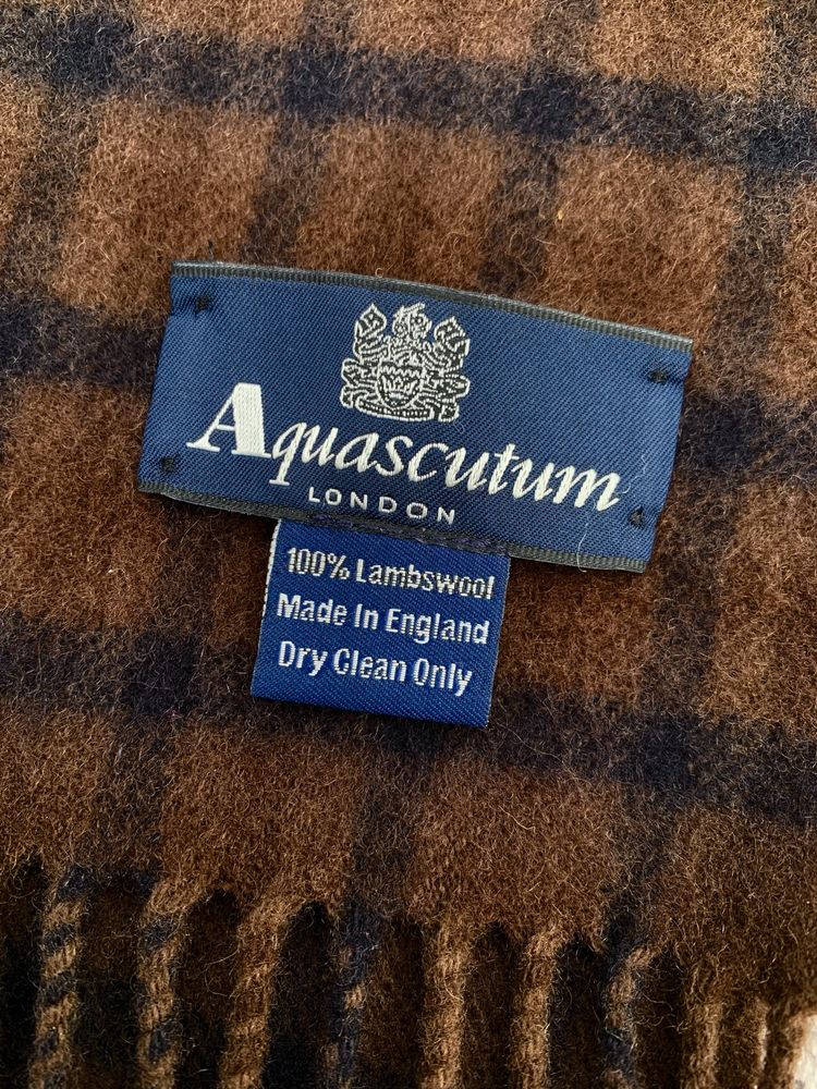 Aquascutum London Vintage Scarf Made in England Brown/Black шарф