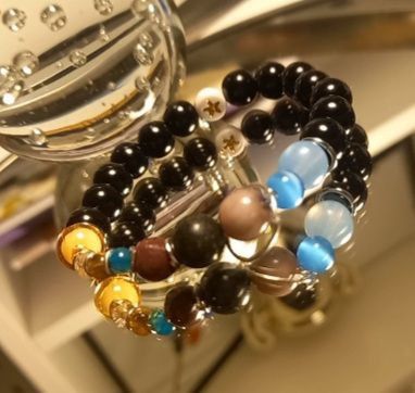 Bransoletka handmade "Układ słoneczny " z kamieni naturalnych