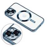 Plecki Silikonowe Etui Iphone 13/14/15Plus Pro Max Magsafe J Niebieski