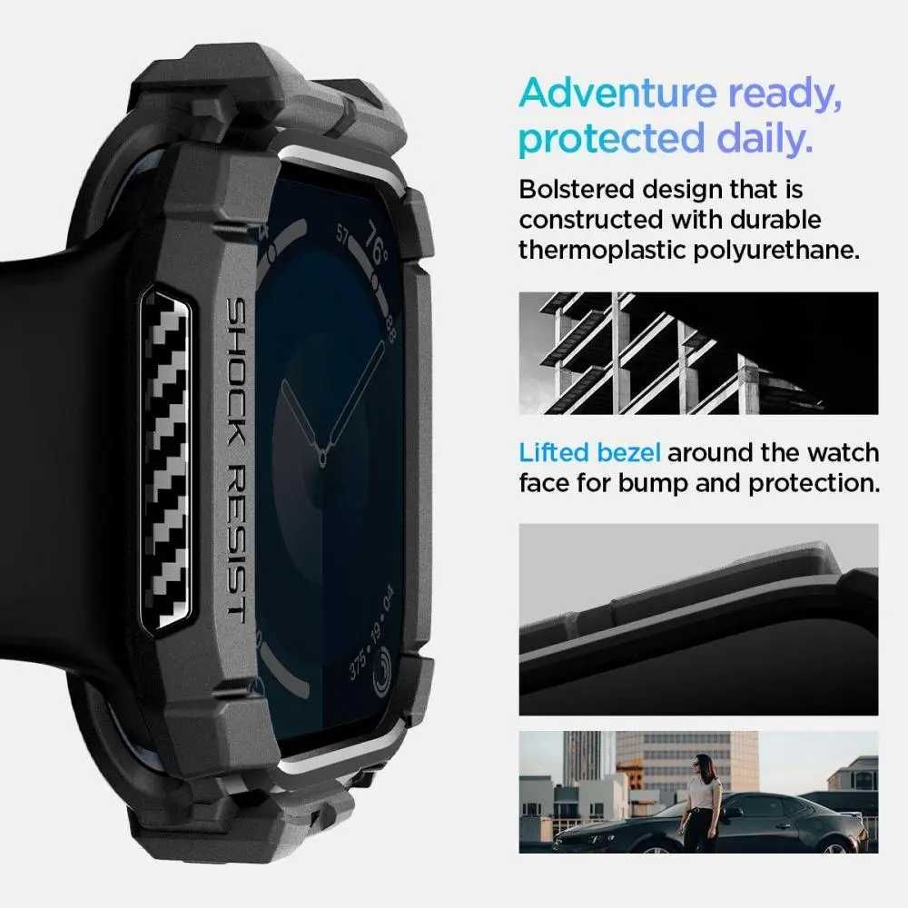 Чехол Spigen Rugged Armor для Apple Watch 10 42mm Black