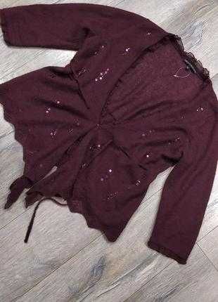 50/XL, шерсть,мохер,кофта теплая цвета бургунди,бренд M&S,новая