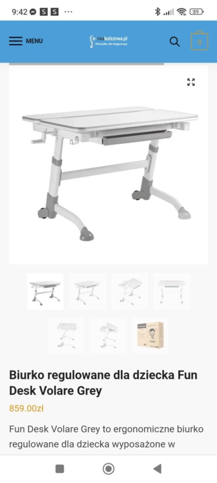 Biurko dziecięce z dostawką i lampą +fotel