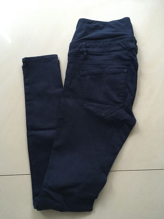 Spodnie ciążowe - jeans H&M Mama, rurki, granatowe rozmiar36