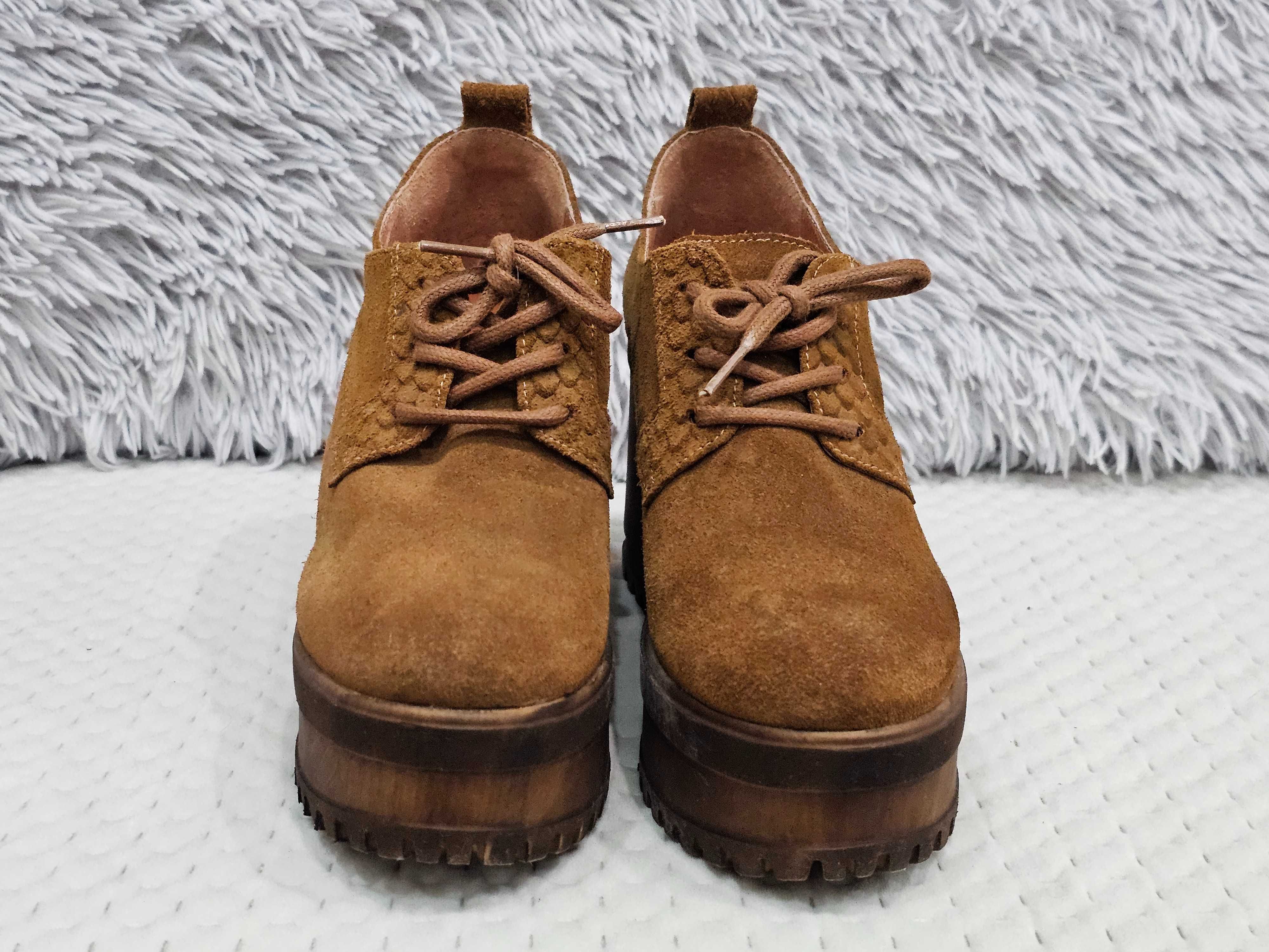 Sapatos senhora castanho - Tamanho 37 em excelente estado