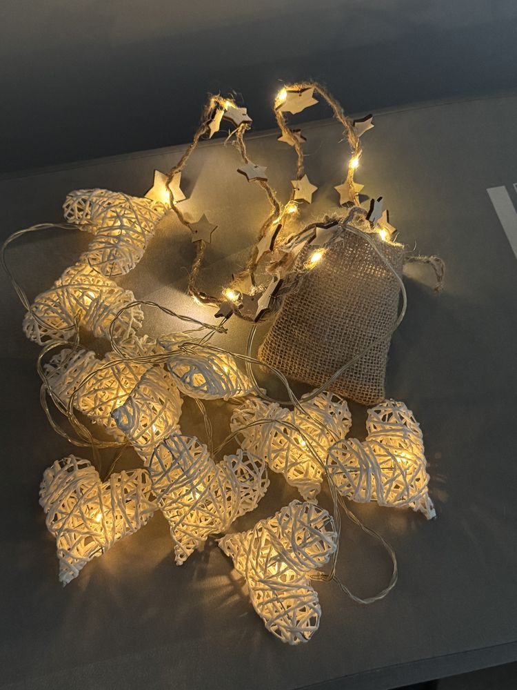 Lampki dekoracyjne serca boho gwiazdki