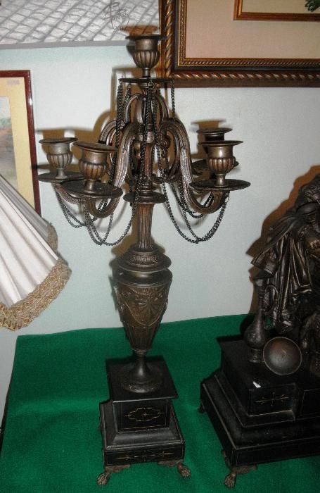 Garniture Francesa Mármore Negro Bronze