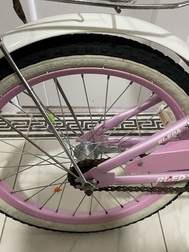 Дитячий Велосипед 20" колеса RUEDA FLOWER Сталевий від 6 років Рожевий